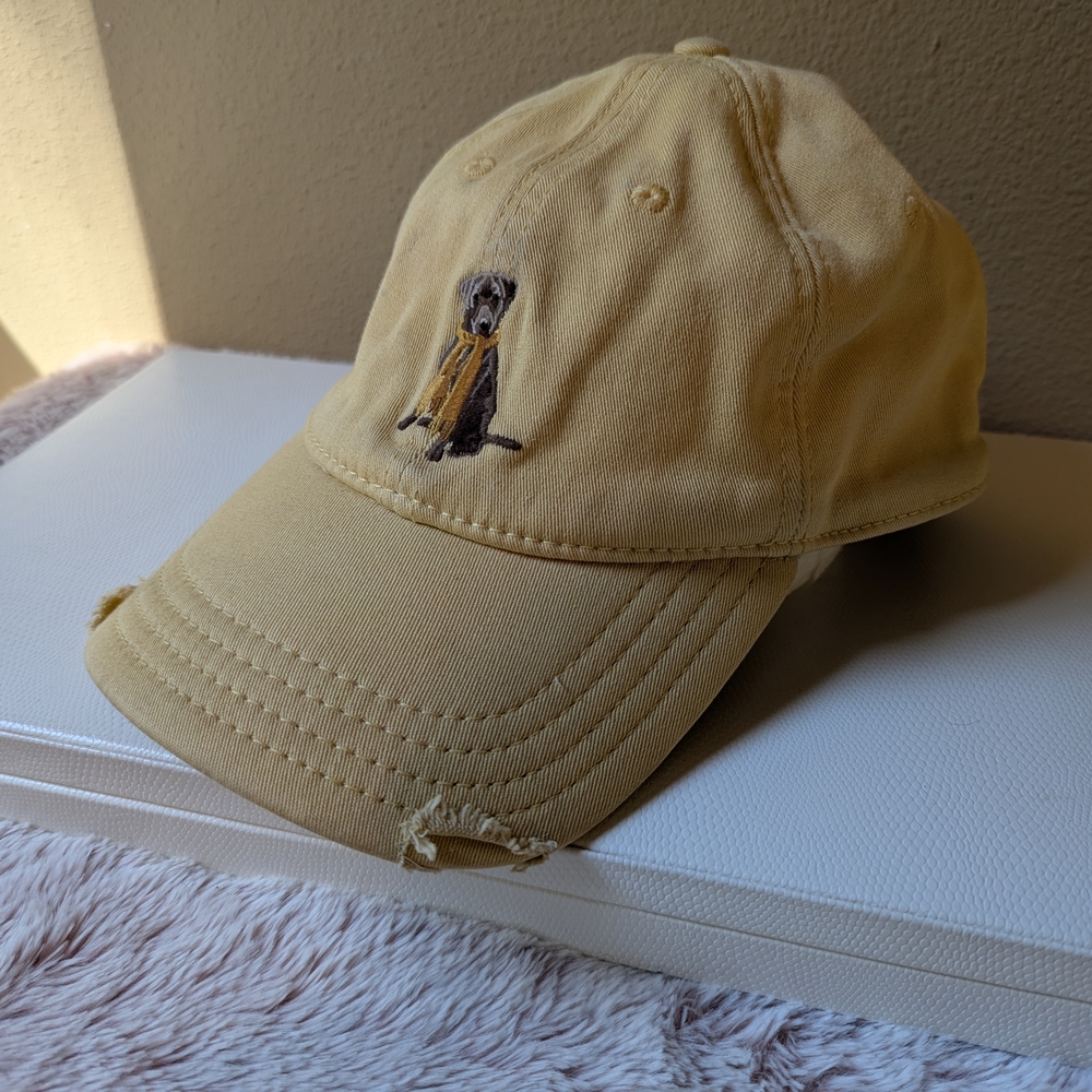 Daniel Cremieux Mustard Cap with Dog Embroidery - Picture 2 of 15